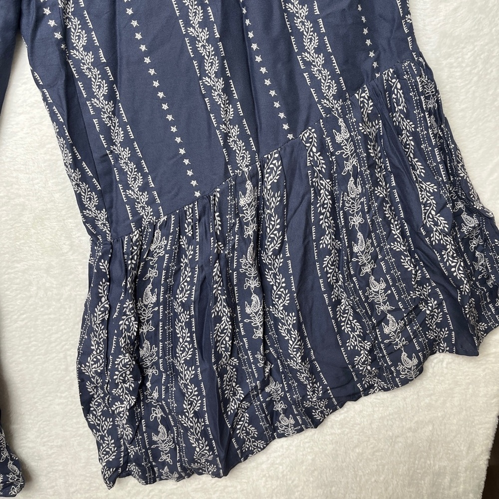 Strapless Ruffle Hem Wide-Leg Jumpsuit - Navy - Picture 6 of 7